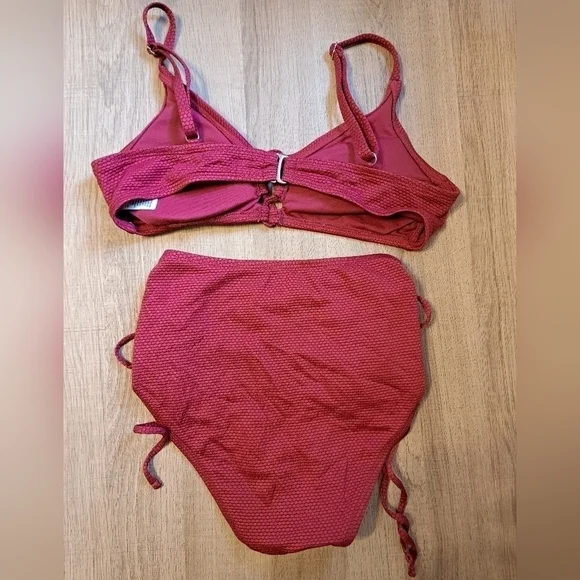 Shade & Shore Red High Waist Bikini Tie Small - Picture 4 of 8